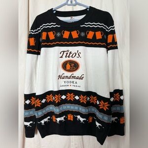 Tito’s  Handmade Vodka Ugly Holiday Christmas Sweater Unisex XL